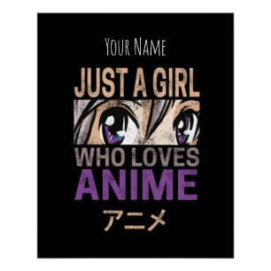 Póster Apenas uma Garota que Ama Anime Mangá Vintage Kawa
