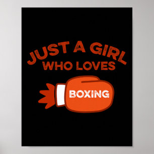 Poster Apenas Uma Garota Que Ama Fã de Boxe Kickboxing Ja