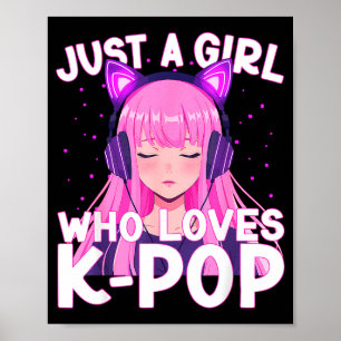 Poster Apenas Uma Garota Que Ama K-p Coreano Fofo Ouvindo