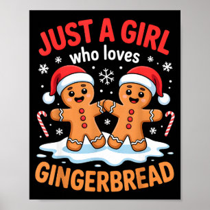 Poster Apenas Uma Garota Que Ama Pão de Mel Fofo Natal O