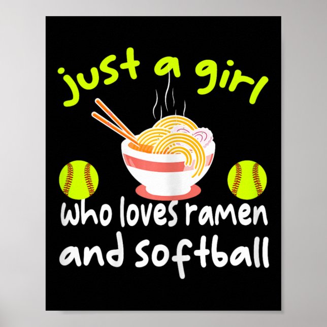 Poster Apenas Uma Garota Que Ama Ramen E Softll Divertido (Frente)