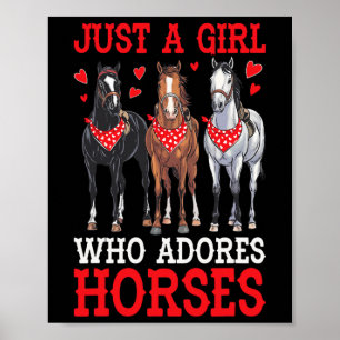 Poster Apenas Uma Menina Que Adora Cavalos Equestres Hors