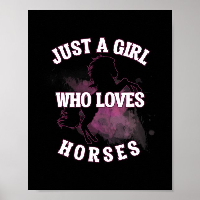 Poster Apenas Uma Menina Que Ama Camisa De Cavalo Atleta (Frente)