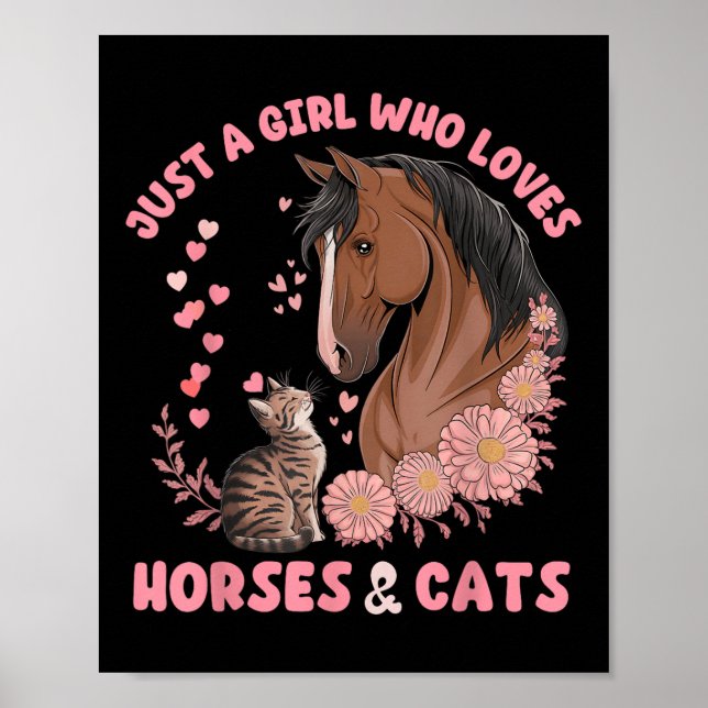 Poster Apenas Uma Menina Que Ama Cavalos E Gatos De Bela  (Frente)