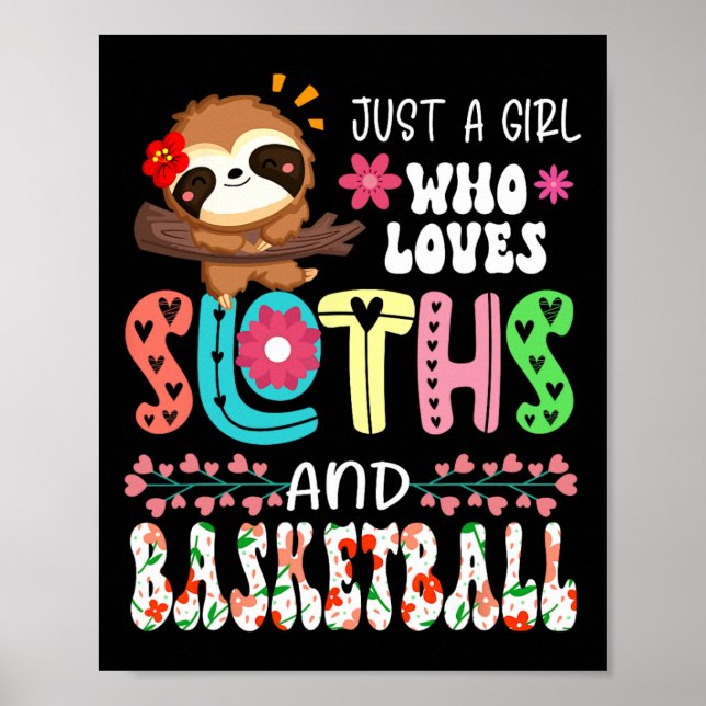 Poster Apenas Uma Menina Que Ama Lama E Floral De Basquet (Frente)