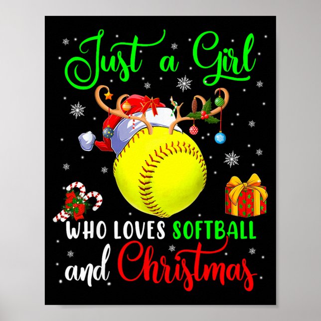 Poster Apenas Uma Menina Que Ama Softbol E Papai Noel De  (Frente)