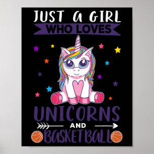 Poster Apenas Uma Menina Que Ama Unicórnios E Basquete