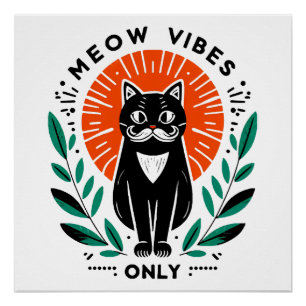 Póster apenas vibrações de gato