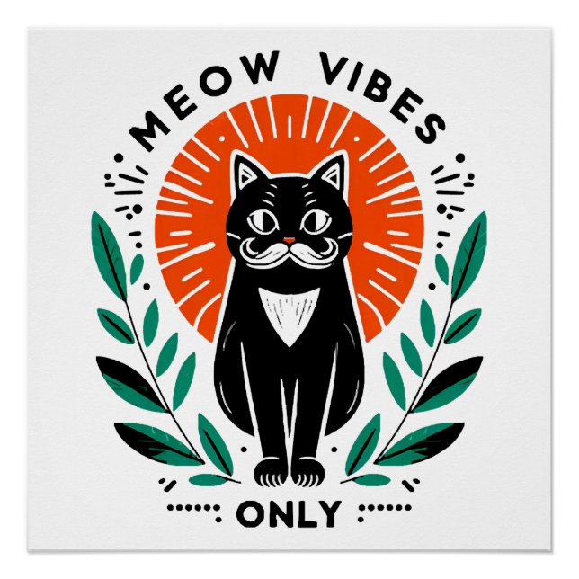 Póster apenas vibrações de gato (Frente)