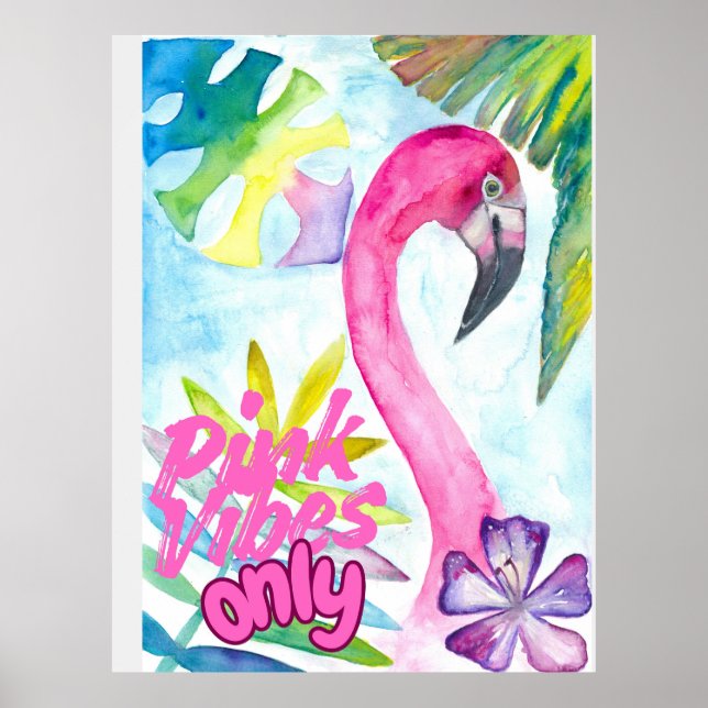 Poster Apenas Vibrações Rosa – Flamingo Rosa (Frente)