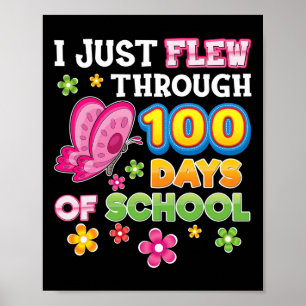 Poster Apenas Voou 100 Dias De Borboleta Escolar 100