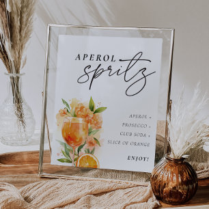 Poster Aperol Spritz Sinal Signature Drink Chá de panela
