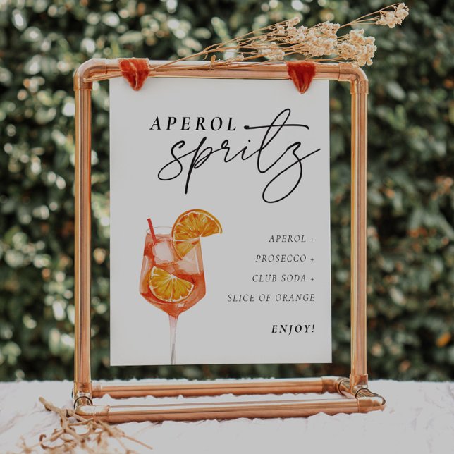 Poster Aperol Spritz Sinal Signature Drink Chá de panela (Criador carregado)