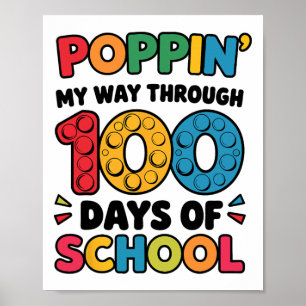 Poster Aperte-Me Por 100 Dias De Crianças Escolares 100t