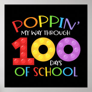 Poster Aperte meu caminho através de 100 dias de escola