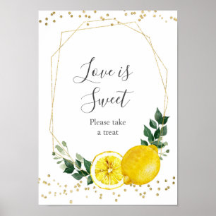 Poster Aperto principal limão O amor é um doce