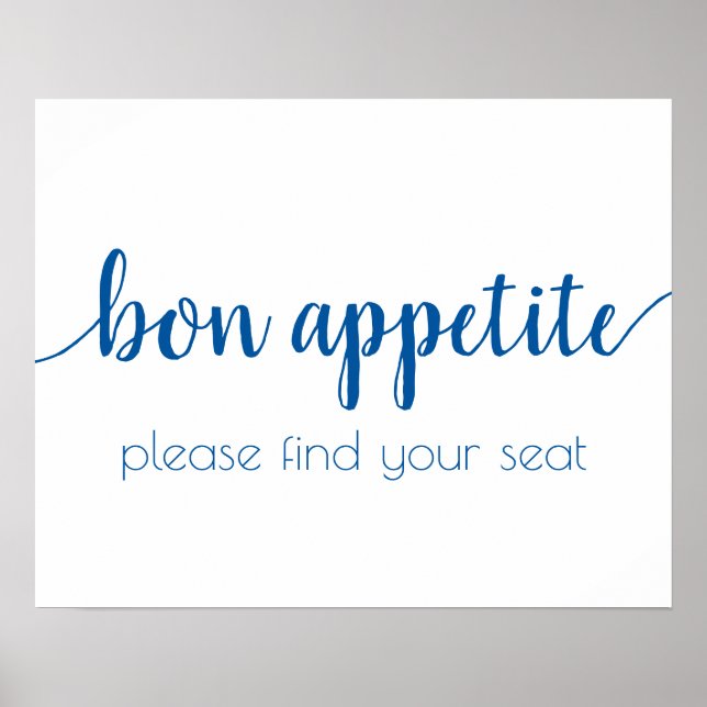 Poster Apetite de Bon Simples | Azul francês Qualquer sin (Frente)