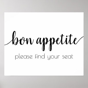 Poster Apetite de Bon Simples Script Preto Qualquer Sin