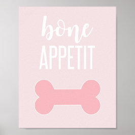 Poster Apetite Óssea Sinal de Festa de aniversário rosa