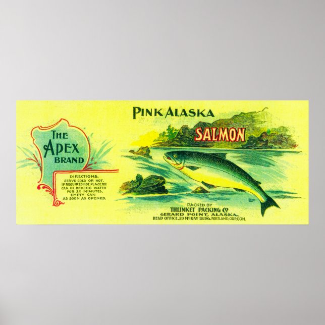 Poster Apex Salmon Can LabelGerard Point, AK (Frente)