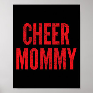 Poster Aplauda Mamãe Cheerleading Mãe Vermelho Pais Combi