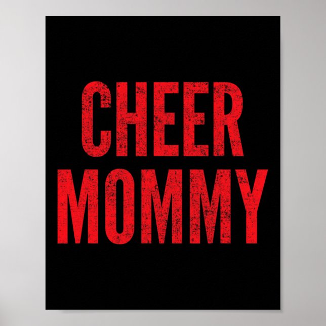 Poster Aplauda Mamãe Cheerleading Mãe Vermelho Pais Combi (Frente)