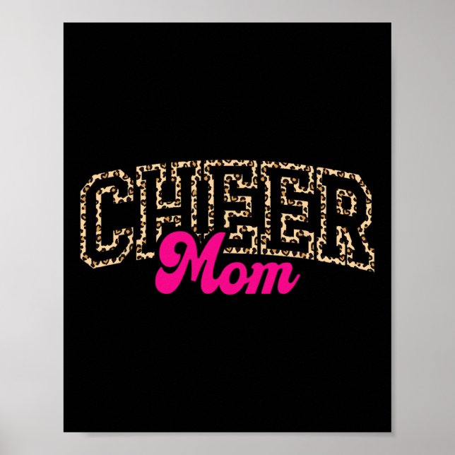 Poster Aplaudir Mãe Leopardo Cheerleader Esporte Cheerlea (Frente)