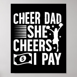 Poster Aplaudir Pai Eu Pago Pai de Cheerleading de uma Ch