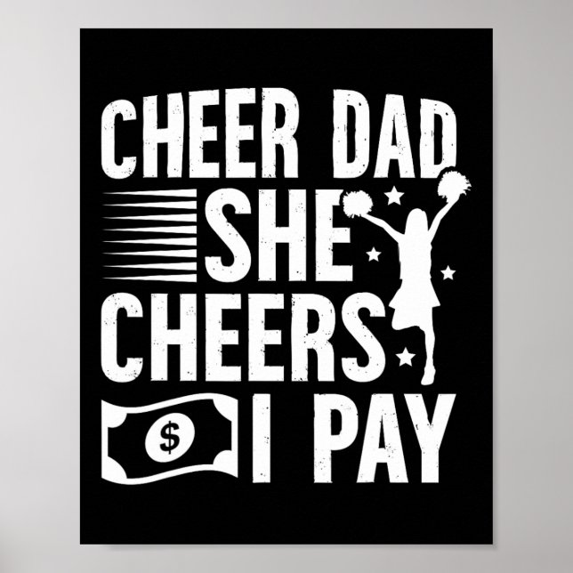 Poster Aplaudir Pai Eu Pago Pai de Cheerleading de uma Ch (Frente)