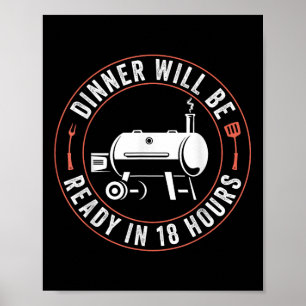 Poster Aplicativo de Pai de carne fumadora engraçada com 