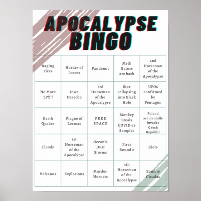 Poster Apocalipse Bingo (Frente)