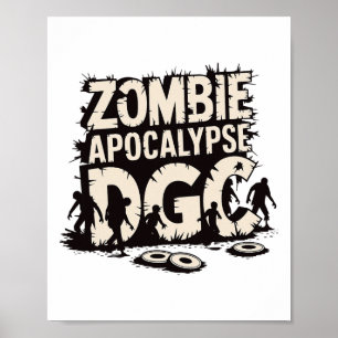 Poster Apocalipse Zumbi Dgc Divertido Amante de Disc Golf