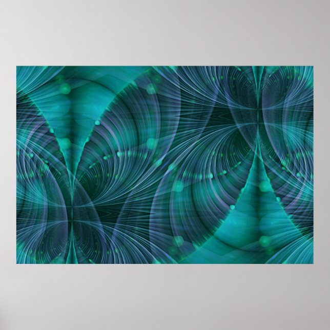 Poster Apófise Arte Fractal I - Azul (Frente)