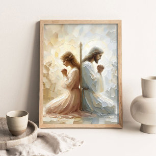 Poster Apoiado pela Fé, Arte Cristã para Parede, Jesus e