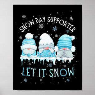 Poster Apoiante Do Dia Da Neve Que Neve Gnomo Azul Xma