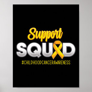 Poster Apoiar A Consciência Do Cancer Infantil Esquadrão
