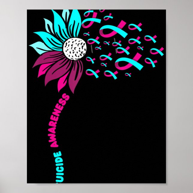 Poster Apoiar a consciencialização suicida Flor na preven (Frente)