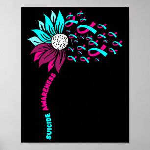 Poster Apoiar a consciencialização suicida Flor na preven