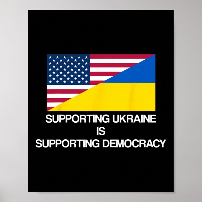 Poster Apoiar a Ucrânia é Apoiar a Democracia  (Frente)