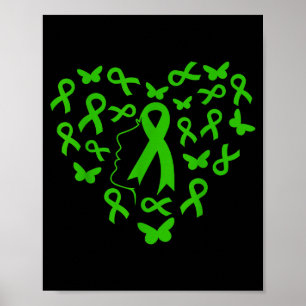 Poster Apoiar Doença Mitocondrial Mulher Coração Verde Ri
