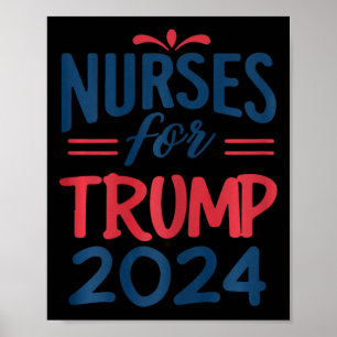 Poster Apoiar Enfermeiros De Reeleição Trump 2024 Para Tr