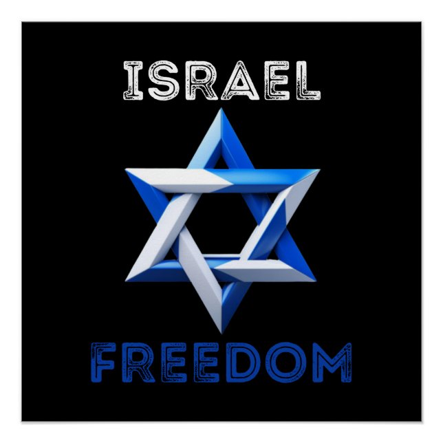 Póster Apoiar Israel, a liberdade, ficar com israel (Frente)