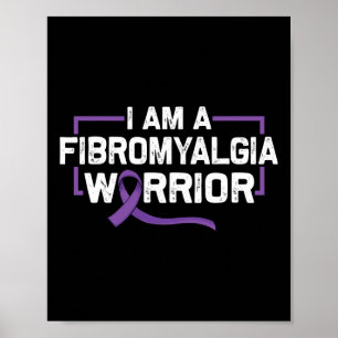 Poster Apoiar O Guerreiro Roxo Da Fita De Fibromialgia Aw