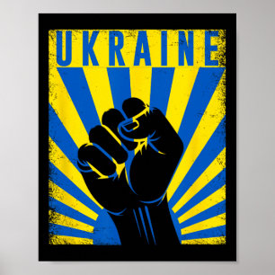 Poster Apoiar Ucrânia Mão Punho Ucrânia Resistir Protesto