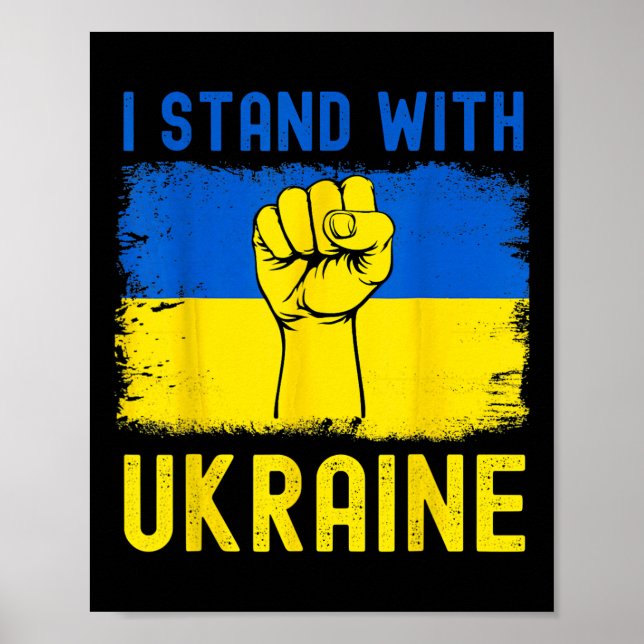 Poster Apoie a Bandeira da Ucrânia Eu Apoio a Ucrânia  (Frente)