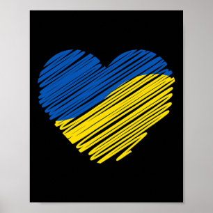 Poster Apoie a Bandeira Ucraniana do Coração da Ucrânia