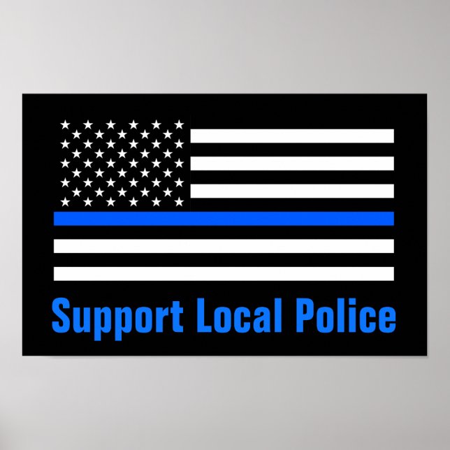 Poster Apoie a Linha Azul Fina da Polícia Local (Frente)