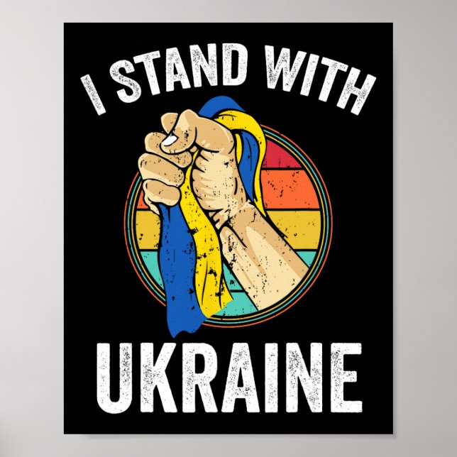 Poster Apoie a Ucrânia Eu Apoio a Ucrânia Retro Ucrânia (Frente)