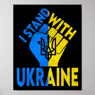 Poster Apoie a Ucrânia Eu Estou Com a Ucrânia Bandeira Uc
