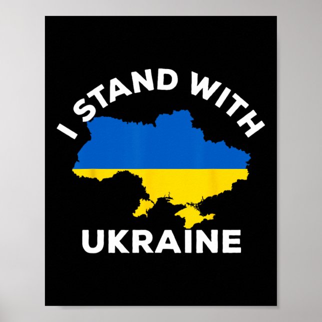 Poster Apoie a Ucrânia Eu Estou Com a Ucrânia Mapa Ucrani (Frente)